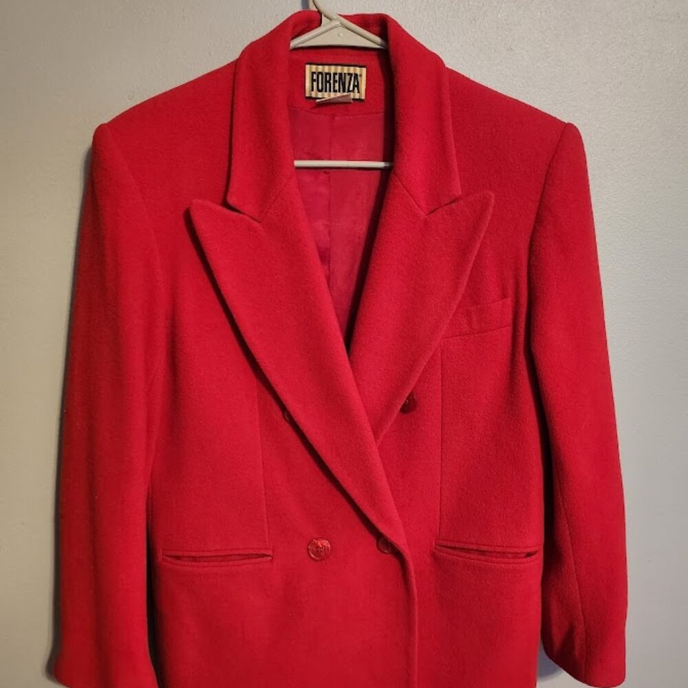 Vintage Forenza Wool Cashmere Blazer Double Breasted Size 8